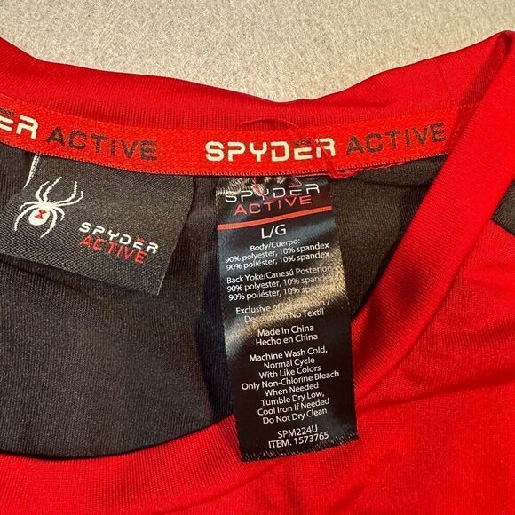 Spyder Shirt‎ Mens Large Active Athletic Red Center Chest Logo Back Logo - Picture 3 of 9